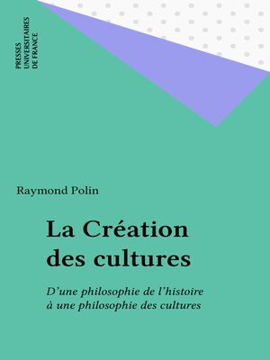 cover image of La Création des cultures